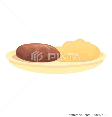 Mashed potato cutlet icon cartoon vector. Austrian food. Dumpling beef 90473020