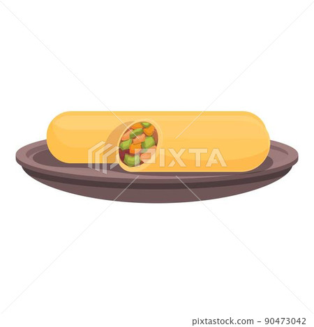 Vegan australian roll icon cartoon vector. Dinner food. Fresh pie 90473042