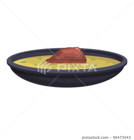 Chicken soup icon cartoon vector. Dinner food. Plate menu 90473043