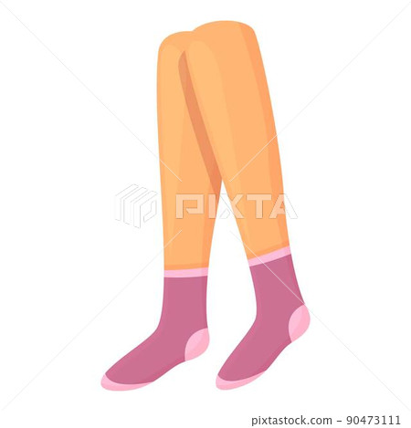 Small socks icon cartoon vector. Winter stocking. Cute foot Small socks icon cartoon vector. Winter stocking. Cute foot 90473111