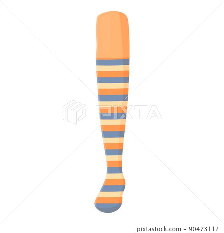 Women sock icon cartoon vector. Winter stocking. Cotton design Women sock icon cartoon vector. Winter stocking. Cotton design 90473112