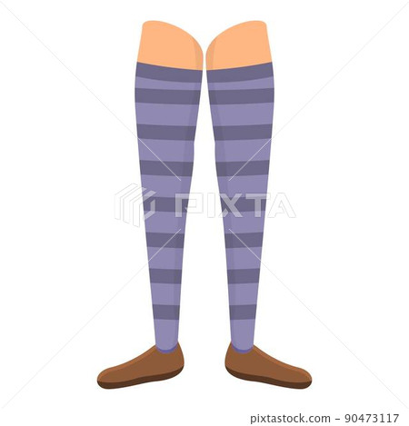 Girl stocking icon cartoon vector. Cute foot. Shoes design Girl stocking icon cartoon vector. Cute foot. Shoes design 90473117