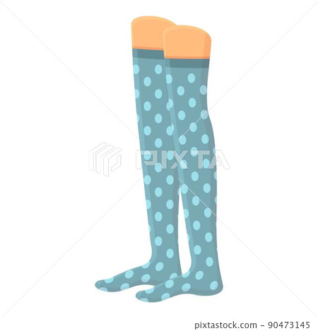 Blue dotted sock icon cartoon vector. Winter stocking. Cute foot Blue dotted sock icon cartoon vector. Winter stocking. Cute foot 90473145