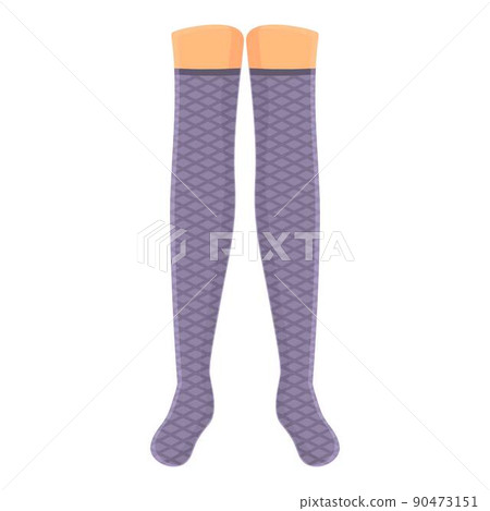 Striped stockings icon cartoon vector. Cotton fun. Winter sock Striped stockings icon cartoon vector. Cotton fun. Winter sock 90473151