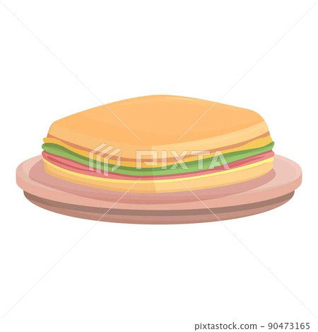 Caribbean sandwich icon cartoon vector. Food plate. Cuban dish Caribbean sandwich icon cartoon vector. Food plate. Cuban dish 90473165