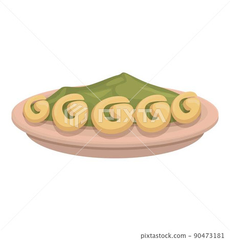 African dish icon cartoon vector. Caribbean food. Cuban plate 90473181