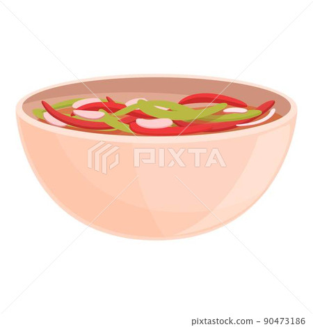 Caribbean salad icon cartoon vector. Food plate. Cuban dish 90473186