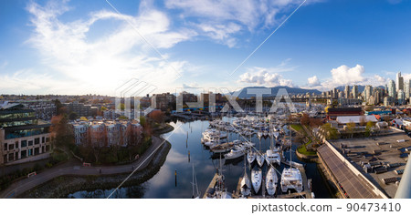 View of Vancouver City in False Creek, BC, Canada 90473410