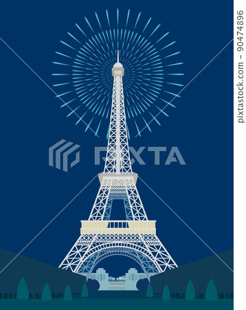 埃菲爾鐵塔之旅埃菲爾發射煙花巴黎 埃菲爾鐵塔之旅埃菲爾發射煙花巴黎 90474896