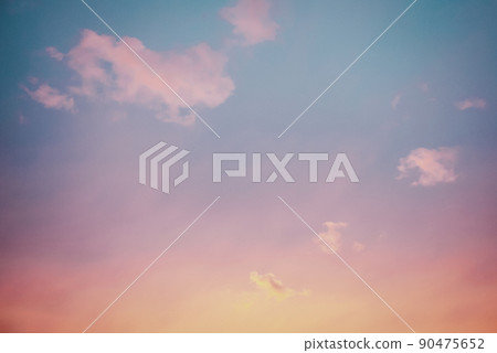 Sunset sky with few purple clouds, sky only background Sunset sky with few purple clouds, sky only background 90475652