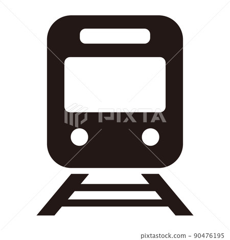 火車簡單的前面圖標/白色背景 90476195