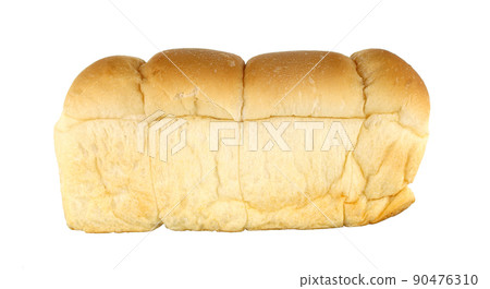 a row of loaf of bread isolated on white background 90476310