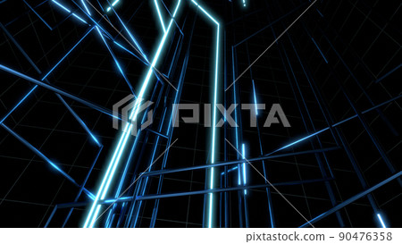 Grid Wireframe VJ Tunnel Blue [There is another Ver] 90476358