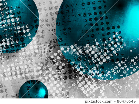 Grunge abstract tech backgroud with 3d geometric spheres 90476549