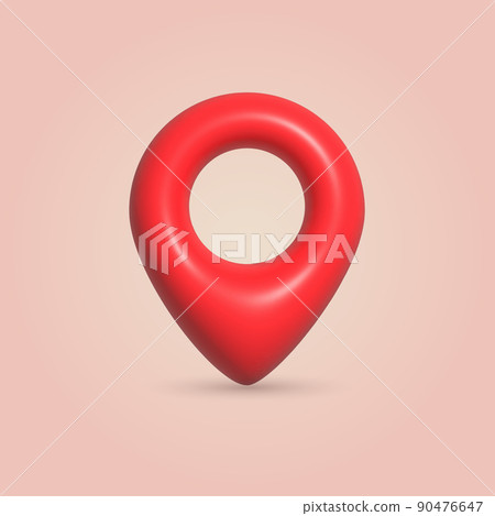 3d red map pin pointer icon. Vector 90476647