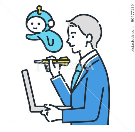 A businessman who analyzes the target with AI. 90477159