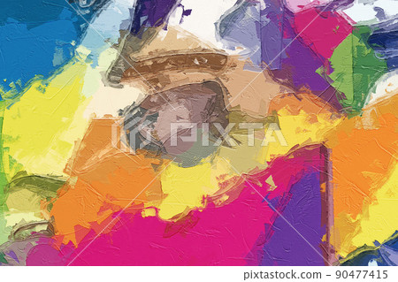 abstract oil painting texture illustration 90477415