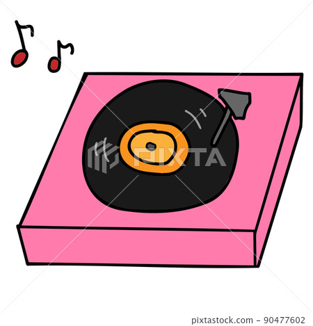 Record player illustration 90477602