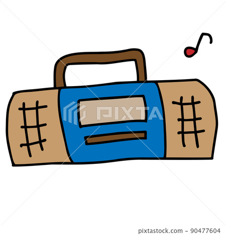 Illustration of CD radio cassette player 90477604