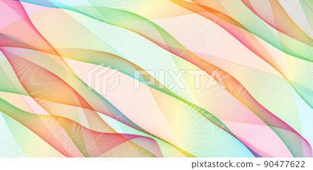 絲綢七彩波浪背景 90477622