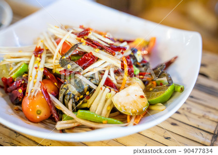spicy papaya salad with field crab 90477834