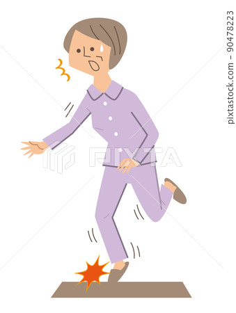 A person who stumbles on a step 90478223