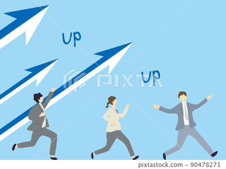 Rising to the right, men and women 90478271