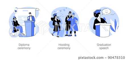 Graduation ceremony isolated cartoon vector illustrations se 90478310
