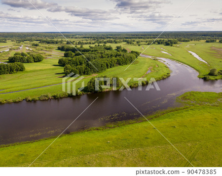 Meadows in floodplain of Oka River 90478385