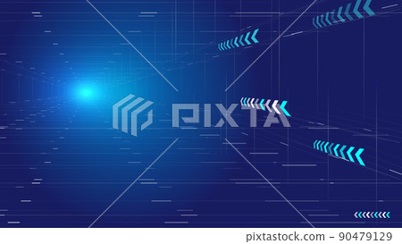 The background of the future space technology of the tunnel with the vertical extension of the point, line and plane 90479129