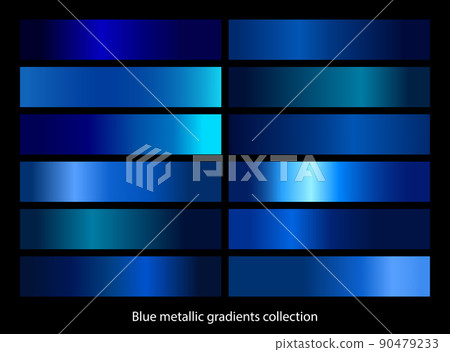Blue metallic gradient template set 90479233