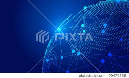 數碼地球,點線連接,創新技術多邊形網絡連接概念 數碼地球,點線連接,創新技術多邊形網絡連接概念 90479366
