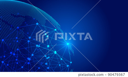 數碼 Earth, Point line connection, Innovative technology Polygon-shaped network connection concept 數碼 Earth, Point line connection, Innovative technology Polygon-shaped network connection concept 90479367
