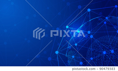數碼 Earth, Point line connection, Innovative technology Polygon-shaped network connection concept 數碼 Earth, Point line connection, Innovative technology Polygon-shaped network connection concept 90479383