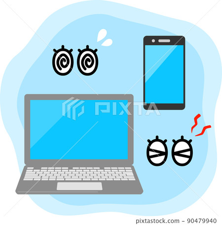 PC, smartphone and eye trouble PC, smartphone and eye trouble 90479940