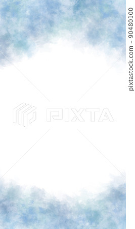 Watercolor frame bright blue 90480100