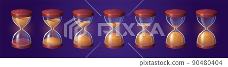 Hourglass animation sprite sheet, glass clock 90480404