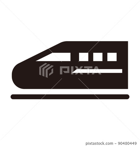 Shinkansen simple horizontal icon / white background Shinkansen simple horizontal icon / white background 90480449