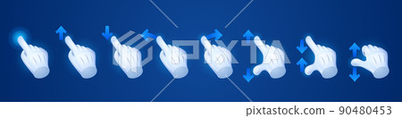 Hand gesture for mobile phone touch screens 90480453