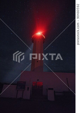 Higashi Heian Nazaki Lighthouse / Milky Way Galaxy 90480592