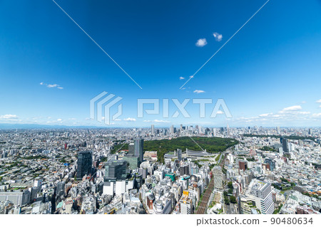 東京風景地平線和大城市 90480634