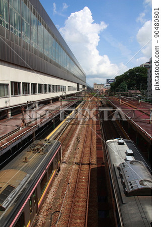 Shinetsu Line Series 115 rapid train/Joetsu Line E129 Series stopped at Nagaoka Station 90480801