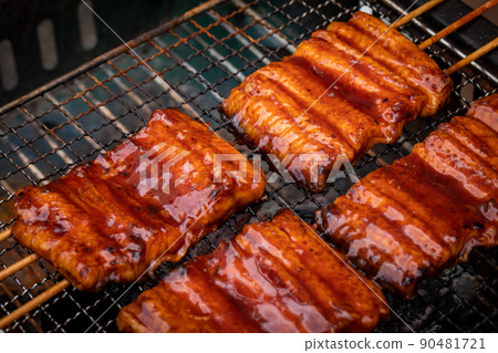 Eel grilled with a net eel Eel grilled with a net eel 90481721