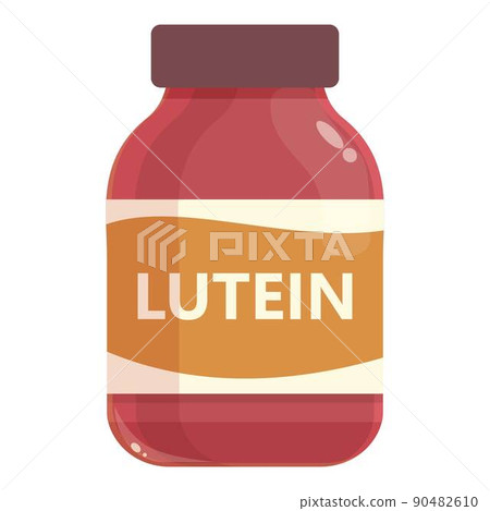 Lutein system jar icon cartoon vector. Medicine care. Healthy product 90482610