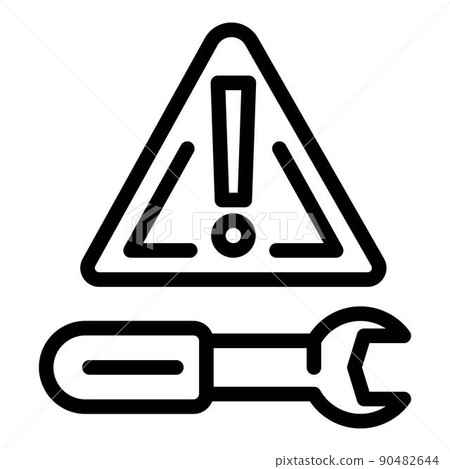 Attention wrench engineer icon, outline style 90482644