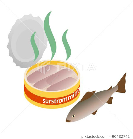 Baltic herring icon, isometric style 90482741