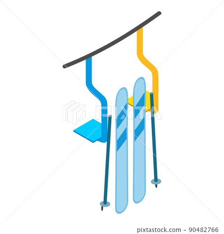 Ski resort icon, isometric style Ski resort icon, isometric style 90482766
