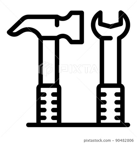 Communications engineer hammer key icon, outline style Communications engineer hammer key icon, outline style 90482806