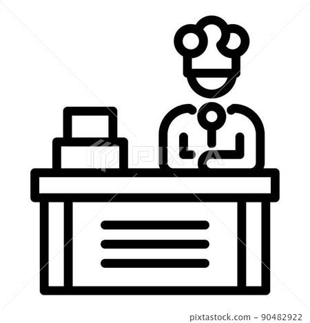 Cook tv presenter icon, outline style Cook tv presenter icon, outline style 90482922