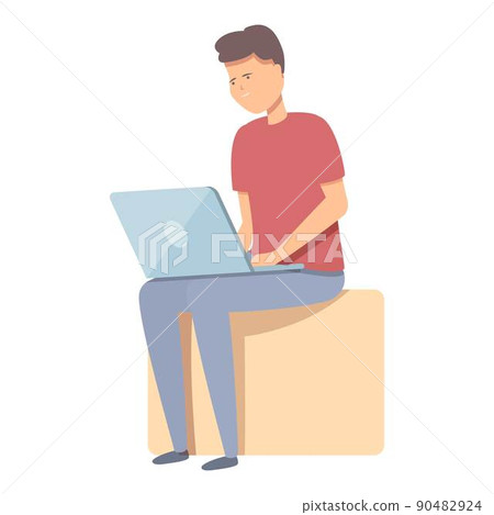 Laptop work icon cartoon vector. Cost product. Compare strategic 90482924